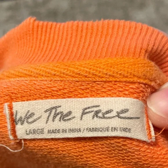 We The Free Shady Colorblock Crewneck Sweatshirt - Orange, Pink, Yellow size L - Picture 6 of 6